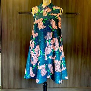 Adorable H&M Pink/green floral dress with POCKETS-size 6.